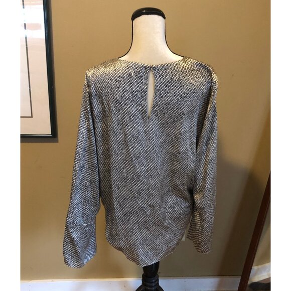 Cinq a Sept 100% silk tie hem Hayden draped blouse - Picture 6 of 7